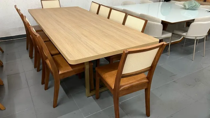 Conjunto de mesa super resistente de madeira maciça a pronta entrega