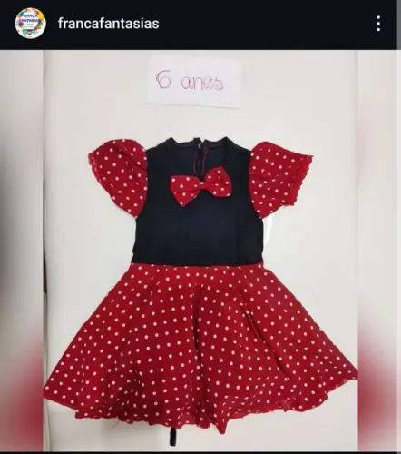 Fantasia Minie infantil 6 anos