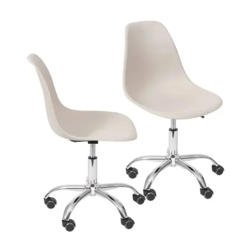 Kit 02 Cadeiras 1102 Pp Fendi Base Rodizio