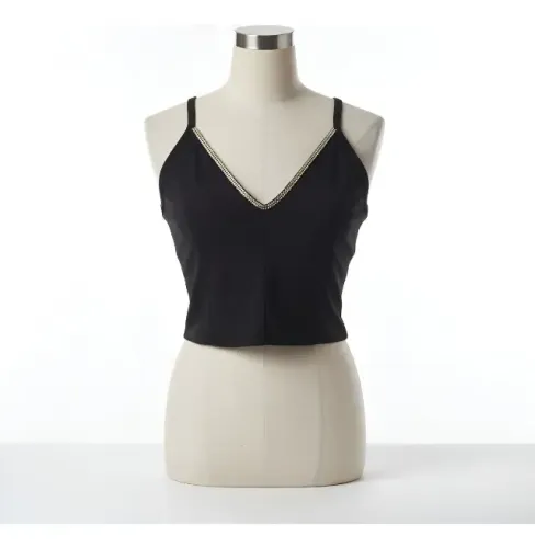 Blusa cropped preta com brilhos