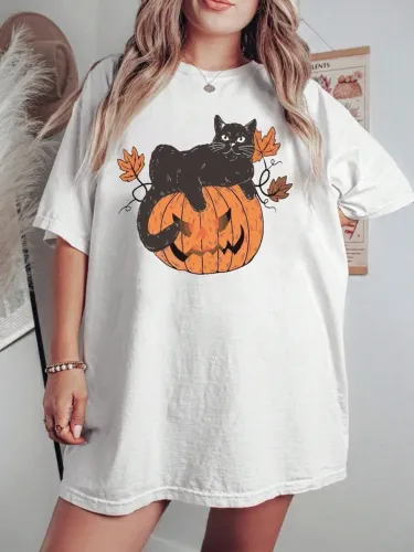 Camiseta Halloween Gato na Abóbora - G1