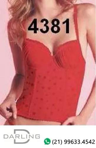 43.81 - Corselet lycra trabalhada com bojo franzido - tamanho 42