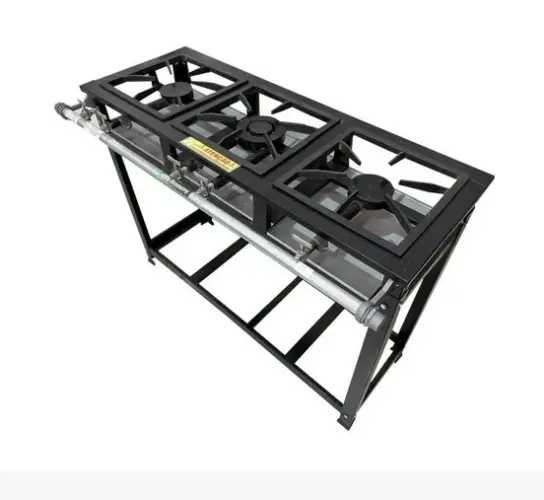 Fogão Industrial 3 Bocas Cristal Aço Baixa Pressão Boca Dupla