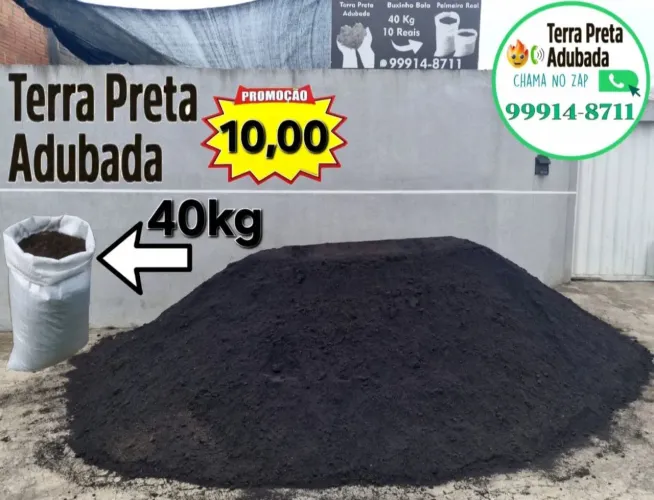 Terra Preta Peneirada e Adubada com Substrato vegetal e Carvão