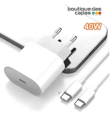 CARREGADOR VIAGEM PMCELL TIPO C X TIPO C 40W TURBO RAPIDO SAMSUNG IPHONE 15 16 17 PRO MAX