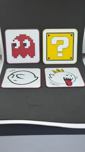 Kit Porta copo Plastico PacMan - Mario Bros - Boo - Personalizado com seu nome