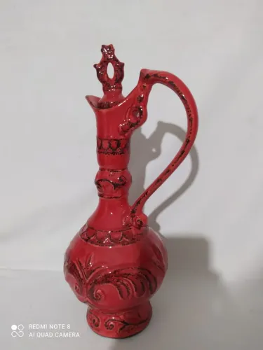 Linda Vaso ânfora vermelha em cerâmica 