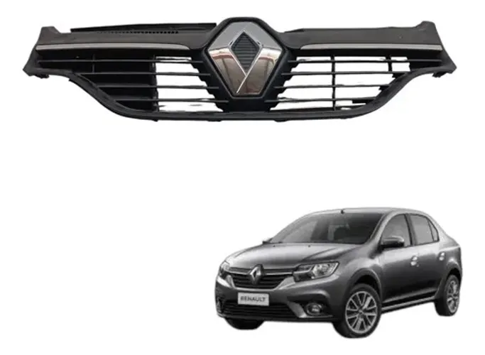 Grade Frontal Parachoque Dianteiro Logan 2016 2017 Detalhe