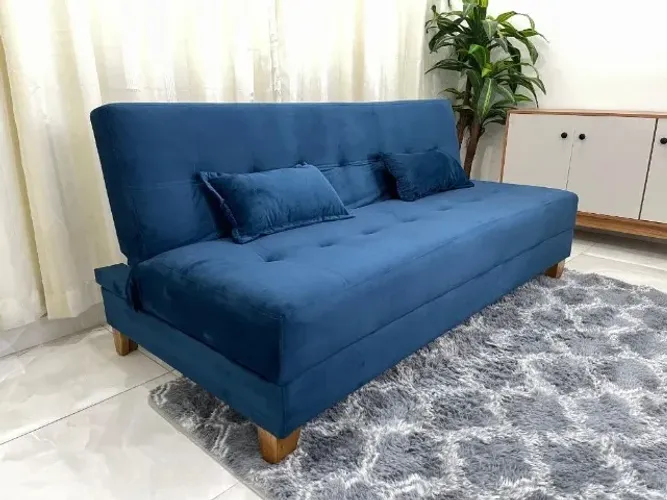 Sofá 4 lugares e Sofá Cama Casal Arpoador Veludo- Produto Novo Entrega Rápida