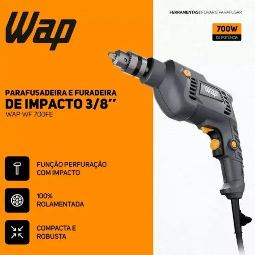 Furadeira de Impacto 700W 3/8"(10MM) WF 700FE 220V com Função Reverso