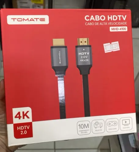 Cabo hdmi tomate 4k 10 Metros mhd-4100 Loja Coimbra Computadores Entregamos