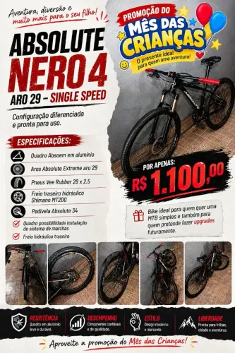 BIKE ABSOLUTE NERO 4 ARO 29 - SINGLE SPEED