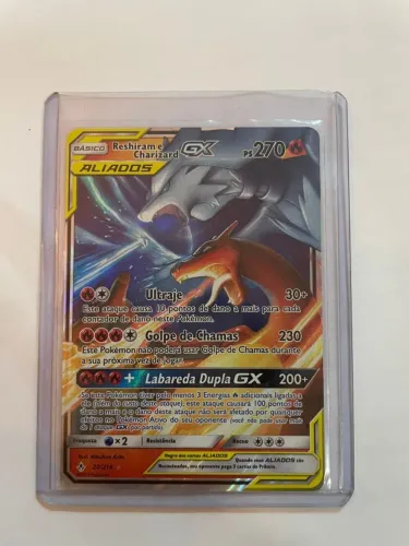 carta pokémon reshiram e charizarde aliados perfeito estado!