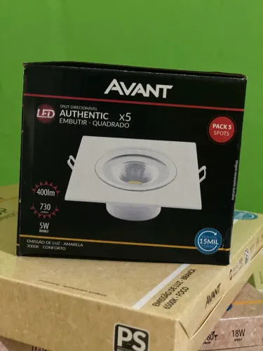 Kit spot de led luz quente 3000k da avant