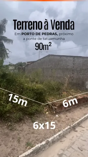 VENDO TERRENO EM PORTO DE PEDRAS - ACEITO CARRO EM TROCA