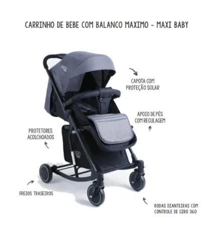 Carrinho Bebe que Vira Balanco Maxi Baby