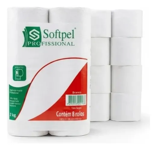 Papel Higiênico Rolão Macio 8 Rolos 2kg Institucional