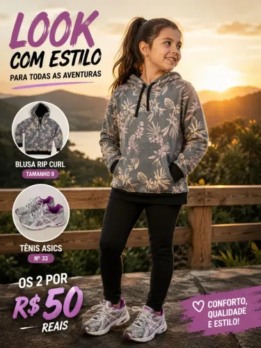 Blusa e tênis asics 