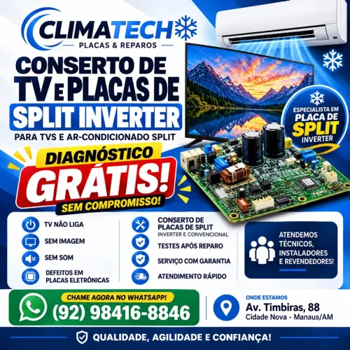 Conserto de TV e Placa de Split Inverter - Diagnóstico Grátis