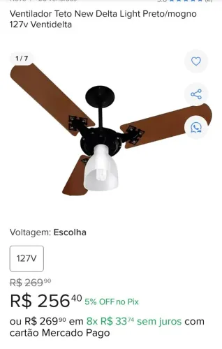 Ventilador teto ventidelta