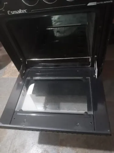 Fogão Esmaltec 4 Bocas com Tampa de Vidro e Forno