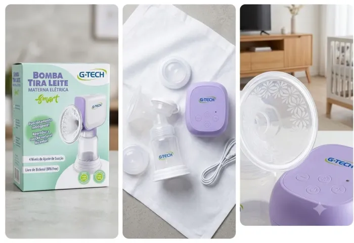 Bomba Tira-Leite Elétrica Automática G-Tech Smart - Excelente Estado
