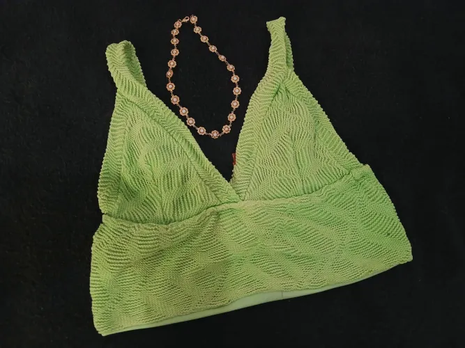 Vendo cropped texturizado verde menta
