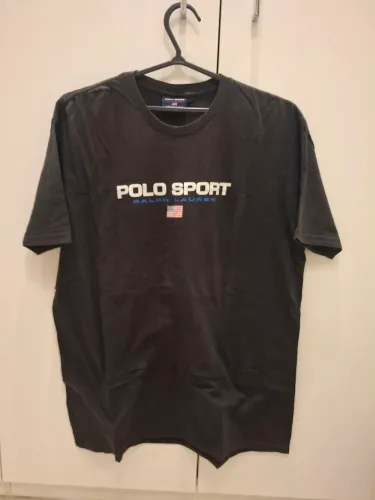 Camiseta Polo Sport Ralph Lauren, preta, vintage