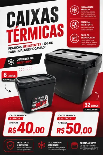 Caixa térmica 6 e 32 litros