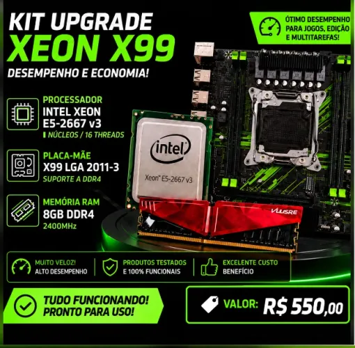 ? XEON E5-2667 V3 + X99 + 8GB DDR4 - PRONTO PRA USO ?