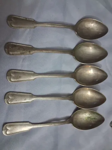 Talher , 5 colheres de prata vintage