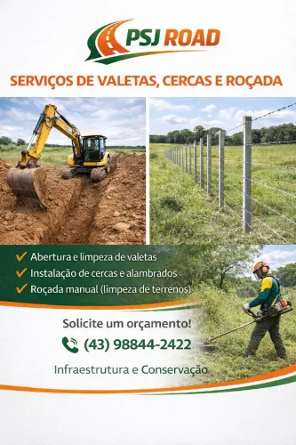  Valeta, Drenagem, Cerca e Roçada - PSJ Road