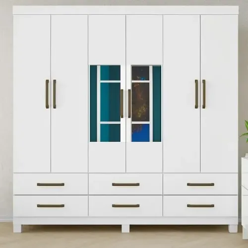 Guarda Roupa Dallas Branco com Espelho (FRETE GRÁTIS)