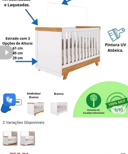 vendo berço semi novo R$300,00