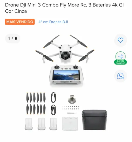 Drone DJI mini 3 fly more RC combo 