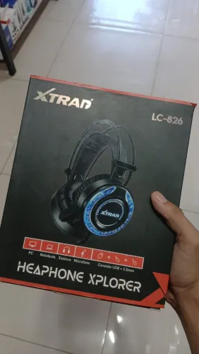Headphone xplorer com led rgb e conexão USB +3.5mm para pc,notebook com áudio estéreo
