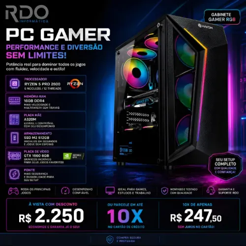 pc gamer ryzen 5 2600 gtx 1660