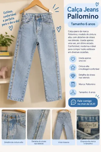 Calça jean pallomino 6 anos