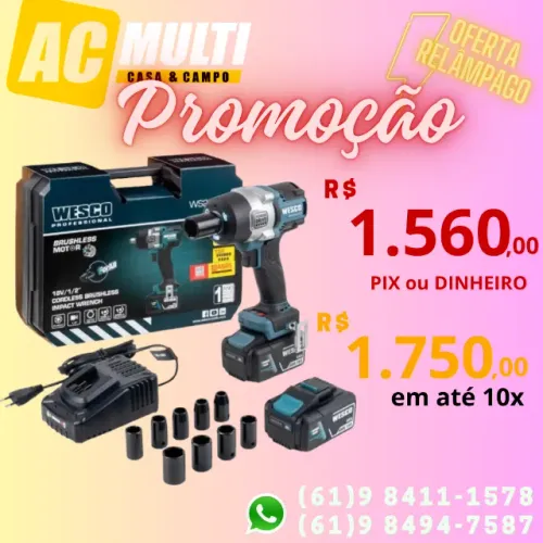 Chave de Impacto 1/2" - 700 Nm 18V WS2392K2 WESCO