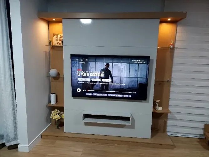 Estante retratil, led, prateleira de vidro