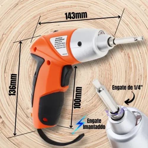 Parafusadeira portátil recarregável bivolt compacta e prática Pronta Entrega