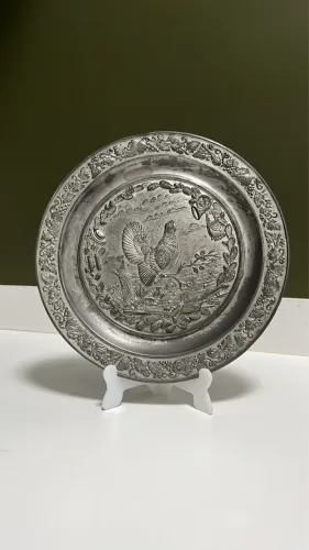 Prato alemão decorativo em estanho (SKS Zinn)
