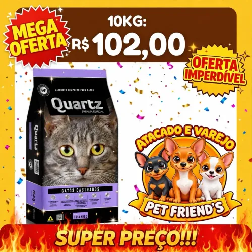 Ração quartz gato 10 k mega oferta