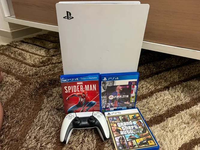 PlayStation 5 Completo + Controle + 3 Jogos