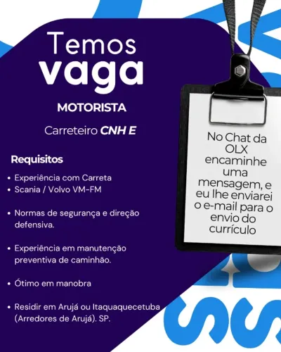 MOTORISTA DE CARRETA ( CNH E )