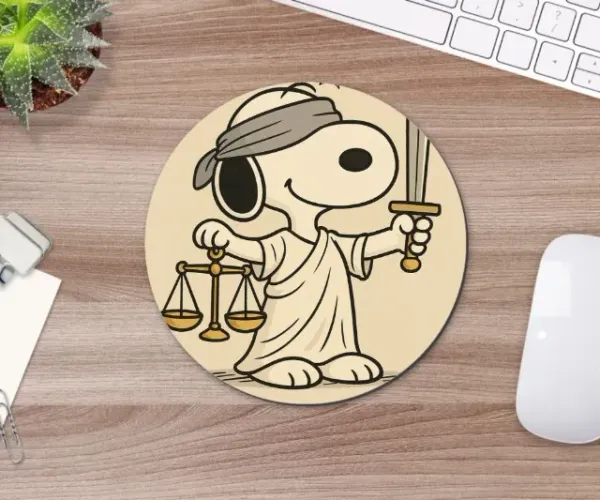 Mouse Pad Snoopy Curso Direito 19cm