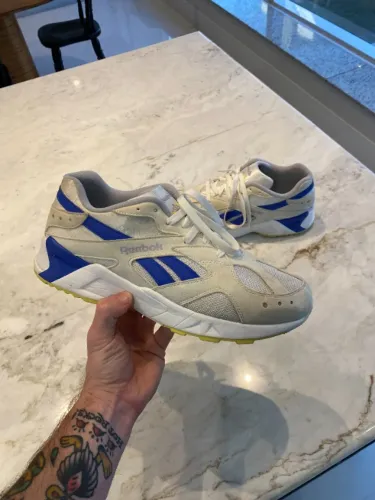 tênis reebok classics aztrek branco refletivo off rapper future sneaker exclusivo lime 44