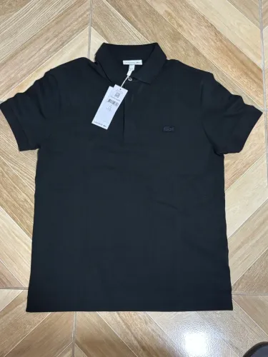 Camiseta Lacoste Polo Regular Fit Paris Piqué Stretch Preta - Tamanho P 