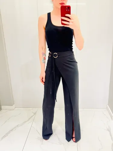 Calça pantalona preta