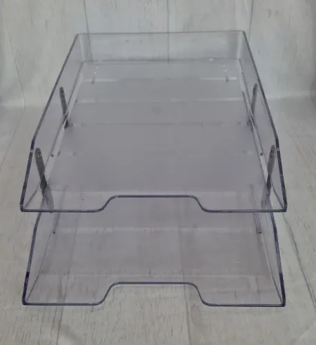 Organizador de Mesa Caixa de Correspondência Dupla Articulada Acrimet Cristal